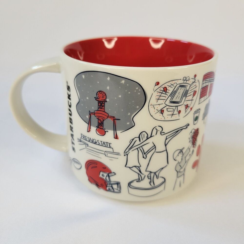 Starbucks Fresno State Bulldogs 14oz Mug Been There Series Campus Collection Box - Picture 2 of 13